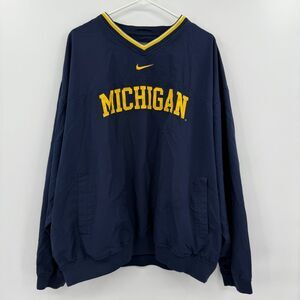 Vintage Nike Michigan Wolverines Windbreaker‎ Jacket Mens Center Swoosh xxl